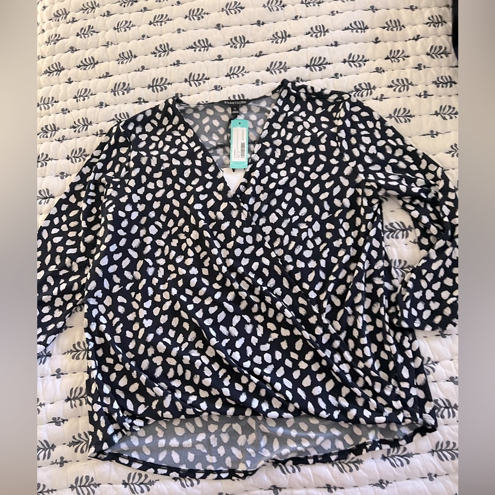 Stitch Fix blue blouse XL NWT